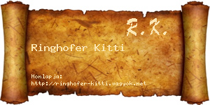 Ringhofer Kitti névjegykártya